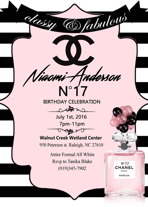 Chanel themed invitation ideas